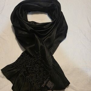 Elegant Black Beaded Scarf by